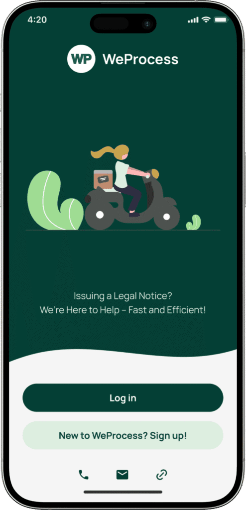 WeProcess mobile app for UK process serving and legal document delivery