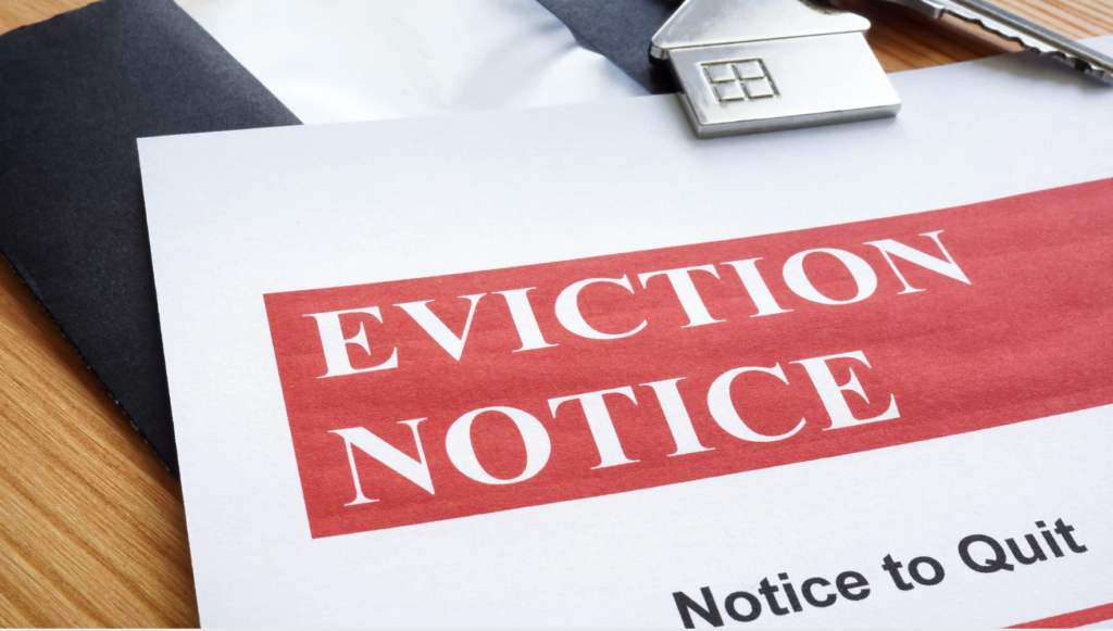 Eviction Notice to Quit The legal papers of Notice to quit for eviction housing an property.